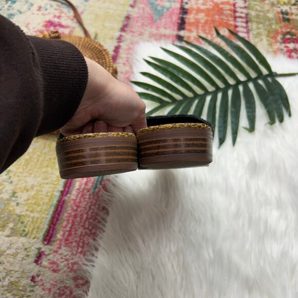 Maurices Black Mule 8 Woven Rattan Slip On Boho Casual Summer Neutral Minimalist - Picture 6 of 8